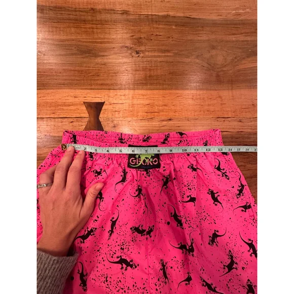 Gecko Hawaii Pink Gecko Print Beach Pants Large Y2K - Picture 11 of 15